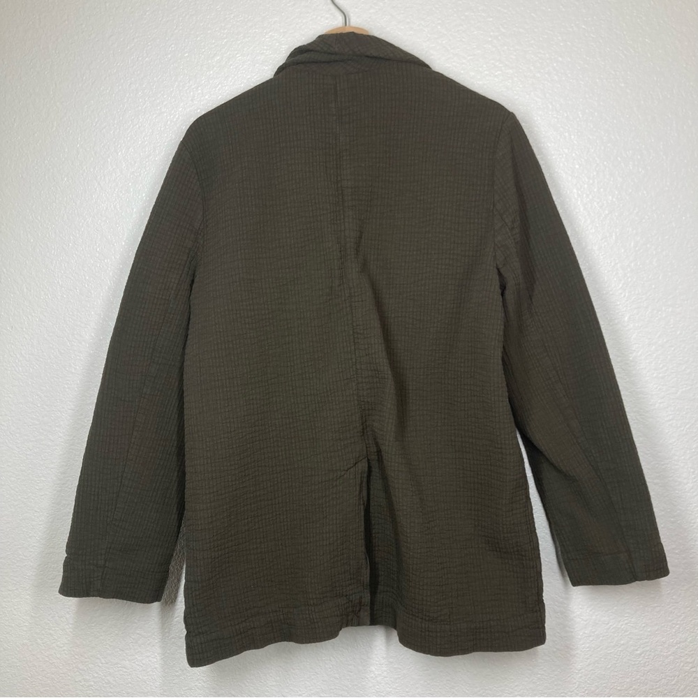 free People Rowan Blazer Gauze Cotton Olive Green Boho Médium Oversize Button Up - Picture 13 of 16